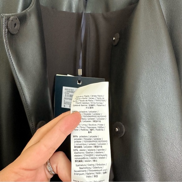 NWT New Season ‘S Max Mara ‘ Festoso' Faux Leather Jacket. Black: All Seasons. - Picture 14 of 16